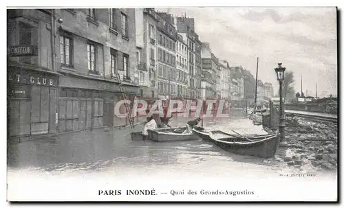 Paris Ansichtskarte AK Paris inonde Quai des Grands Auhustins (coiffeur) Publicite Kabiline Teinture de menages