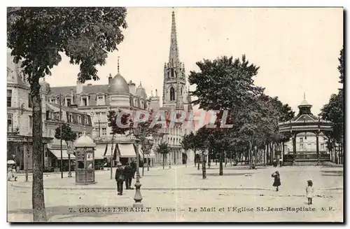 Chatellerault Cartes postales Le Mail et l'eglise St Jean Baptiste