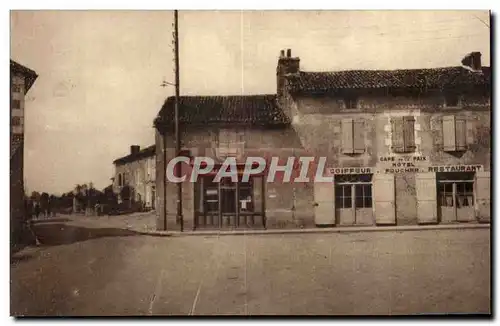 Cahmpagne Saint Hilaire Cartes postales Place du pilori et route de Couhe (coiffeur)