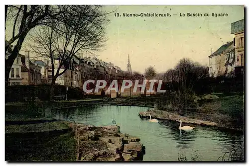 Vienne Chatellerault Ansichtskarte AK Le bassin du square (carte toilee)