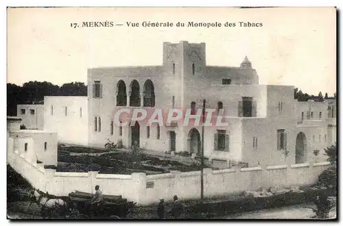 Maroc Meknes Ansichtskarte AK Vue generale du Monopole des tabacs