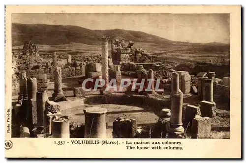 Maroc Volubilis Cartes postales la maison aux colonnes