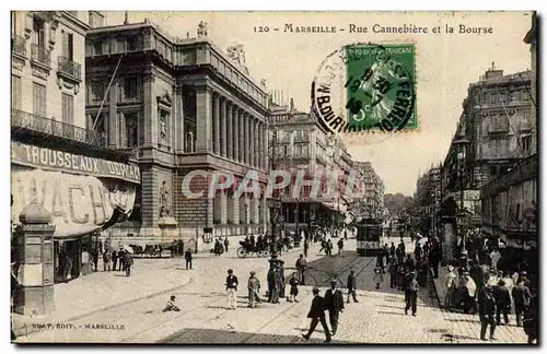 Marseille Cartes postales Rue Cannebiere et la Bourse