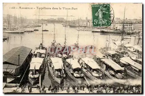 Marseille Cartes postales Torpilleurs dans le vieux port