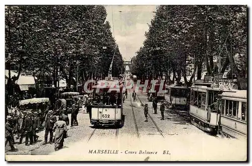 Marseille Cartes postales Cours Belsunce (tramways)