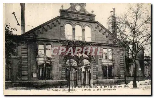 Cartes postales Reims bombardee par les allemands 19 septembre 1914 TEmple protestant