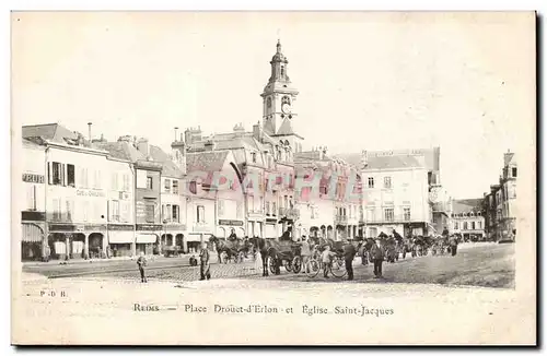 Reims Cartes postales Place Drouet d&#39Erlon et eglise Saint Jacques