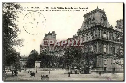 Paris Ansichtskarte AK Hotel de ville Facade sur le quai