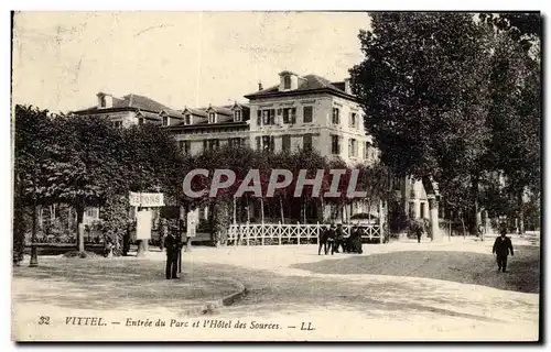 Vittel Cartes postales Entree du parc et l'hotel des sources