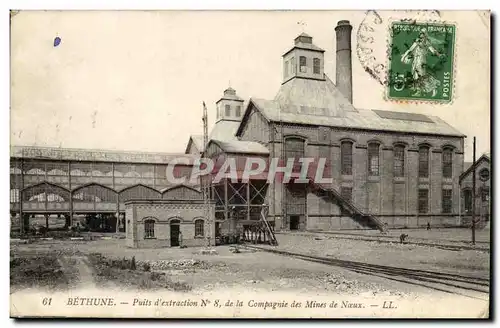 Bethune Cartes postales Puits d&#39extraction n�8 de la compagnie des mines de Noeux