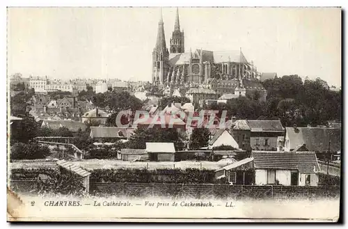 Chartres Cartes postales La cathedrale Vue prise de Cachenbach