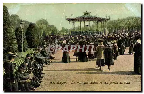 Angers Cartes postales La musique militaire au jardin du mail