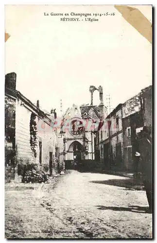 Betheny Cartes postales L'eglise Champagne