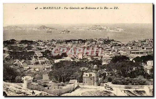 Marseille Cartes postales Vue generale sur Endoume et les Iles