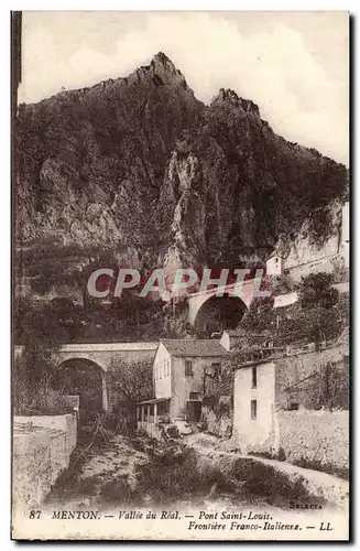 Menton Cartes postales Vallee du Real Pont Saint Louis Frontiere Franco italienne