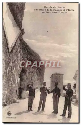 Entree de l&#39Italie Ansichtskarte AK Frontiere de la France et d&#39italie au Pont Saint Louis (gendarmes)