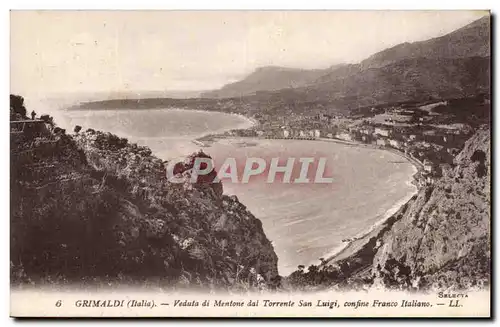 GRimaldi Cartes postales Italia Veduta di Mentone dai Torrente SAn Luigi Confine Franco Italiono