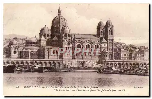 Marseille Cartes postales La cathedrale prise de la jetee de la Joliette