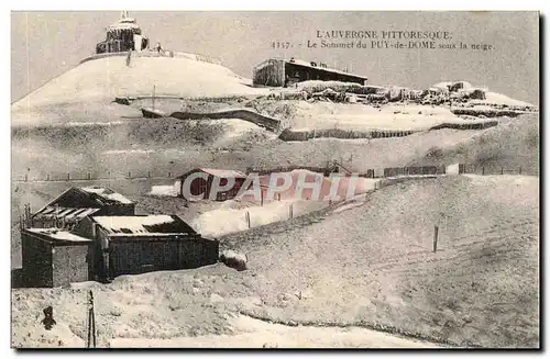 Auvergne Cartes postales Sommet du Puy de dome sous la neige