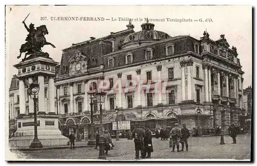 Clermont Ferrand Cartes postales Le theatre et le monumetn Vercingetorix