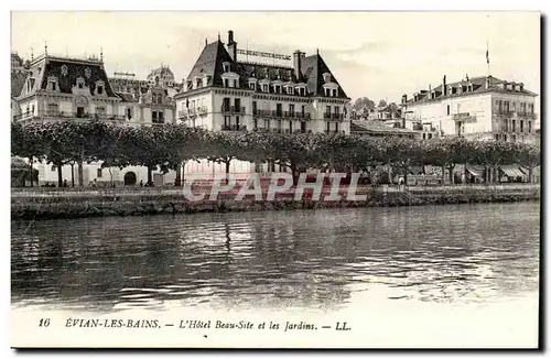 Evian les Bains Cartes postales L&#39hotel Beau site et les jardins