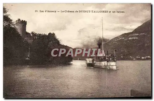 Lac d&#39Annecy Cartes postales Le chateau de Duingt Talloires et un bateau