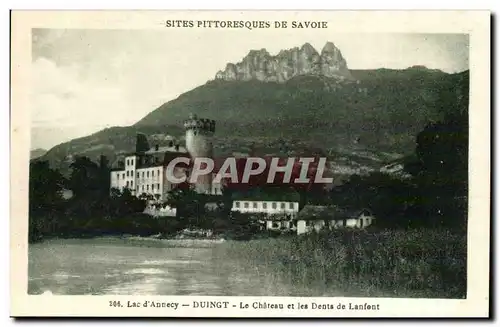 Lac d&#39Annecy Cartes postales Duingt Le chateau et les dents de Lanfent