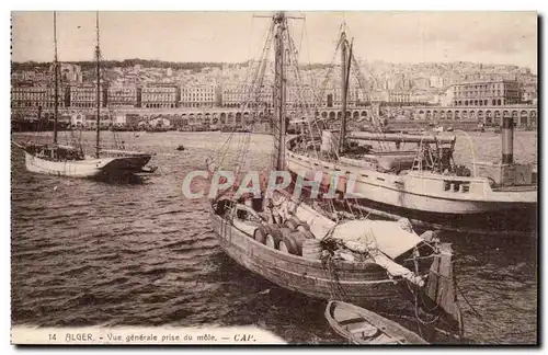 Algerie Alger Ansichtskarte AK Vue generale prise du Mole (bateau boat)