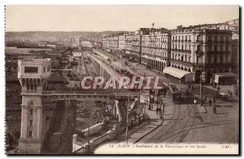 Algerie Alger Ansichtskarte AK Boulevard de la Republique et les quais