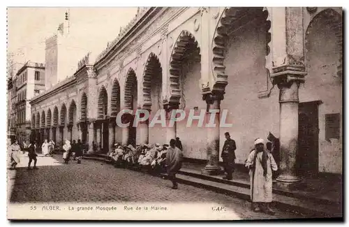 Algerie Alger Cartes postales La grande mosquee Rue de la marine