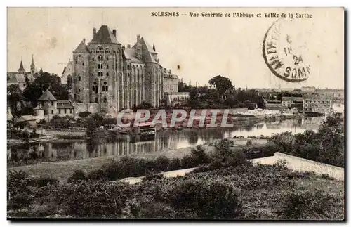 Solesmes Cartes postales Vue generale de l&#39abbaye et vallee de la Sarthe