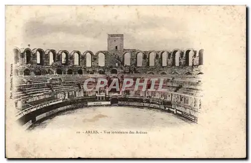 Cartes postales Arles Vue interieure des arenes