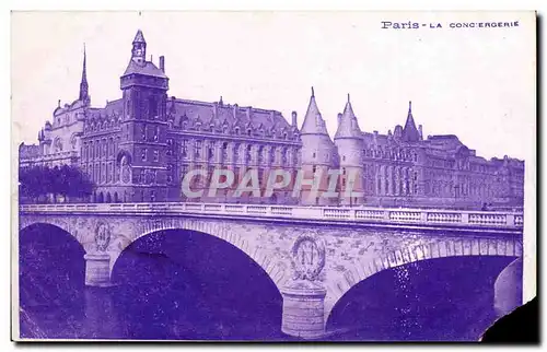 Paris - Le Consierge - purple tint - corner missing - Cartes postales