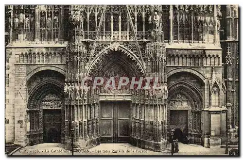 Rouen - La Cathedrale - Les Trois Portails de la Facade - Ansichtskarte AK