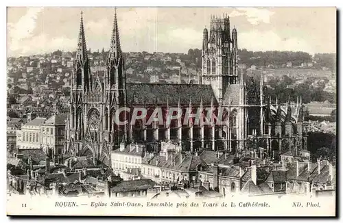 Rouen - Eglise Saint Ouen Ensemble pres des Tours de la Cathedrale - Ansichtskarte AK