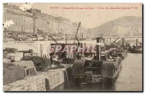 Rouen - Perspective du Quai de Paris - Rare - Cartes postales
