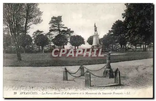 Avranches - la Pierre Henri II d'Angleterre et le Monument du Souvenir Francais Cartes postales
