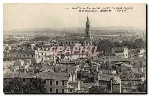 Nimes - Vue Generale vers l'Eglise Saint Perpetue et le Quartier de l'Esplanade - Cartes postales