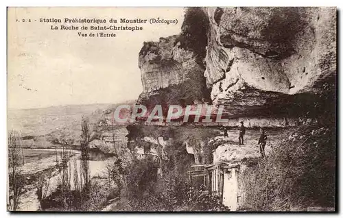Cartes postales Station prehistorique du Moustier La roche de Saint Christophe Vue de l'entree