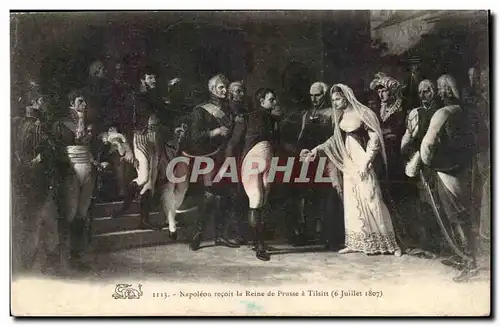 Ansichtskarte AK Napoleon recoit la Reine de Prusse a Tilsitt (juillet 1807)