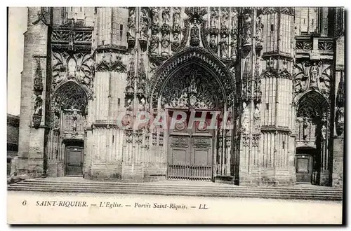 Saint Riquier Cartes postales L'eglise Parvis Saint Riquis