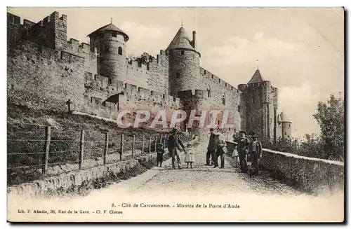 Cite de Carcassonne Ansichtskarte AK Montee de la porte d&#39Aude