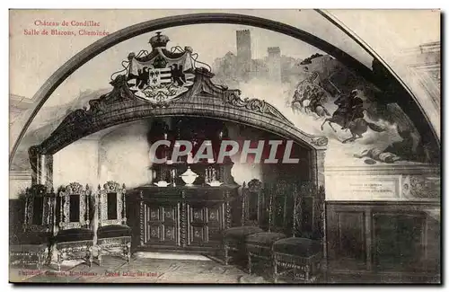 Cartes postales Chateau de Condillac Salle de Blacons Cheminee