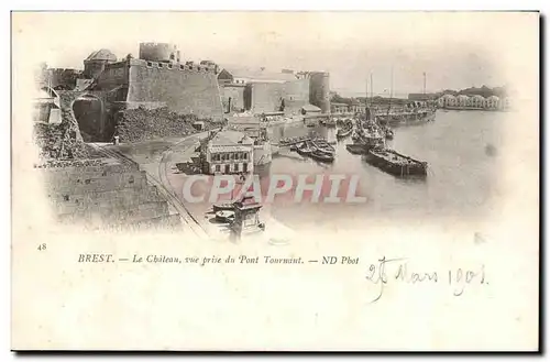 Brest - Le Chateau vue prise du Pont Tournant - Ansichtskarte AK