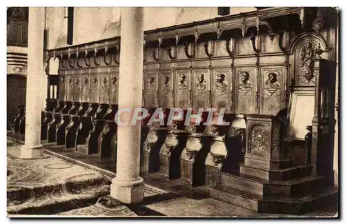 Sarthe - Les Stalles du Choeur de l&#39Abbaye Saint Pierre de Solesmes Ansichtskarte AK