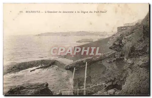 Biarritz - L&#39Escalier de Descente a la Digue du Pont Neuf - Bridge Ansichtskarte AK