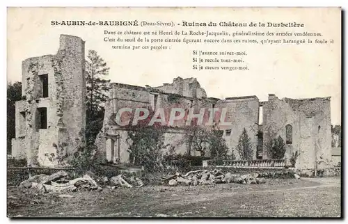 Saint Aubon de Baubigne Cartes postales Ruines du chateau de la Durbeliere