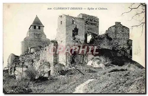 Clermont Dessous Ansichtskarte AK Eglise et chateau