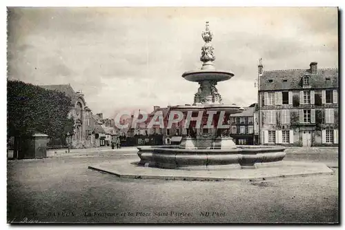 Bayeux Cartes postales La fontaine et la place Saint Patrice