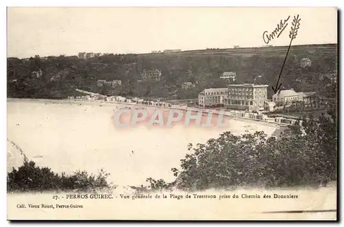 Perros Guirec Cartes postales Vue generale de la plage de Trestraou prise du chemin des Douaniers